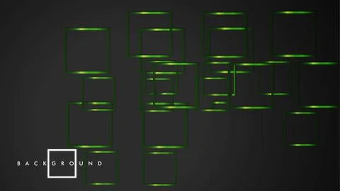 Vector Modern Abstract Squares Backgrounds . with a black and green metal col Stock Illustration