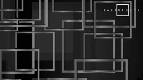Vector Modern Abstract Squares Backgrounds . with a black and gray metal colo Stock Illustration