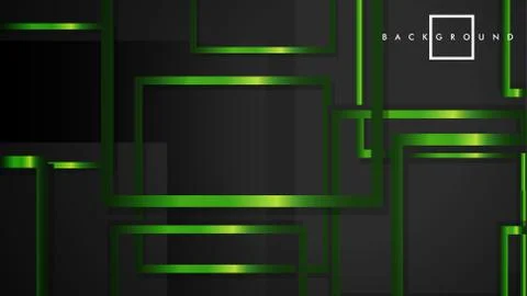 Vector Modern Abstract Squares Backgrounds . with a black and green metal col Stock Illustration