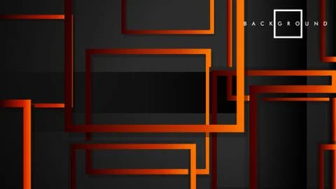 Vector Modern Abstract Squares Backgrounds . with a black red orange gradient Stock Illustration