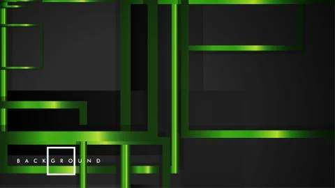 Vector Modern Abstract Squares Backgrounds . with a black and green metal col Stock Illustration