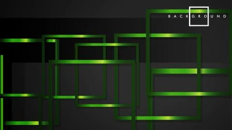 Vector Modern Abstract Squares Backgrounds . with a black and green metal col Stock Illustration