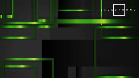 Vector Modern Abstract Squares Backgrounds . with a black and green metal col Stock Illustration