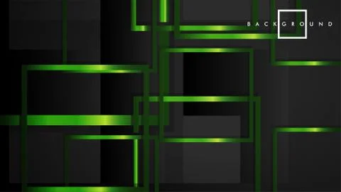 Vector Modern Abstract Squares Backgrounds . with a black and green metal col Stock Illustration