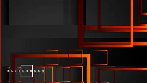 Vector Modern Abstract Squares Backgrounds . with a black red orange gradient Stock Illustration