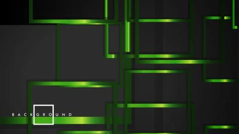 Vector Modern Abstract Squares Backgrounds . with a black and green metal col Illustrazione stock
