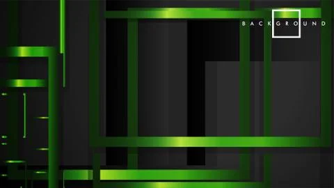 Vector Modern Abstract Squares Backgrounds . with a black and green metal col Illustrazione stock