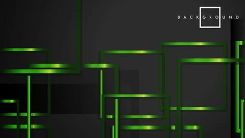 Vector Modern Abstract Squares Backgrounds . with a black and green metal col 스톡 일러스트
