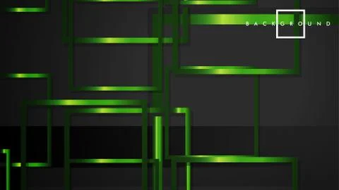 Vector Modern Abstract Squares Backgrounds . with a black and green metal col イラスト素材