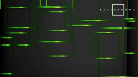 Vector Modern Abstract Squares Backgrounds . with a black and green metal col イラスト素材