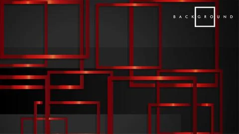 Vector Modern Abstract Squares Backgrounds . with a black and red metal color Stock Illustration