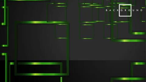 Vector Modern Abstract Squares Backgrounds . with a black and green metal col Illustrazione stock