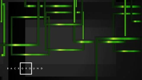 Vector Modern Abstract Squares Backgrounds . with a black and green metal col Illustrazione stock