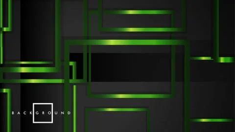Vector Modern Abstract Squares Backgrounds . with a black and green metal col Stock Illustration