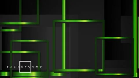 Vector Modern Abstract Squares Backgrounds . with a black and green metal col Stock Illustration