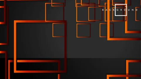 Vector Modern Abstract Squares Backgrounds . with a black red orange gradient Ilustración de archivo