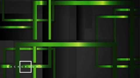 Vector Modern Abstract Squares Backgrounds . with a black and green metal col Stock Illustration