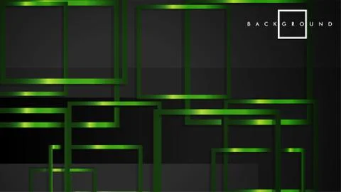 Vector Modern Abstract Squares Backgrounds . with a black and green metal col Stock Illustration