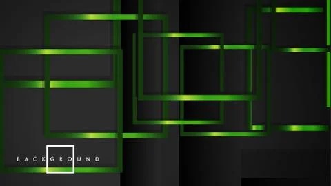 Vector Modern Abstract Squares Backgrounds . with a black and green metal col Illustrazione stock