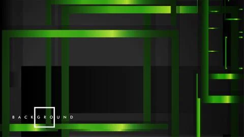 Vector Modern Abstract Squares Backgrounds . with a black and green metal col Stock Illustration