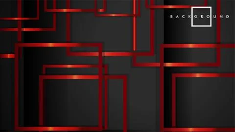 Vector Modern Abstract Squares Backgrounds . with a black and red metal color Stock Illustration