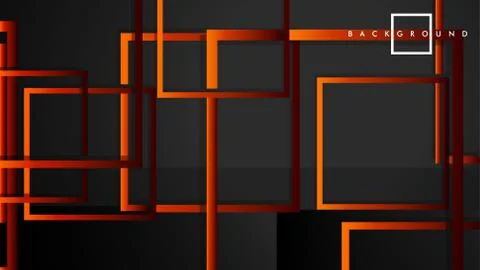 Vector Modern Abstract Squares Backgrounds . with a black red orange gradient Stock Illustration