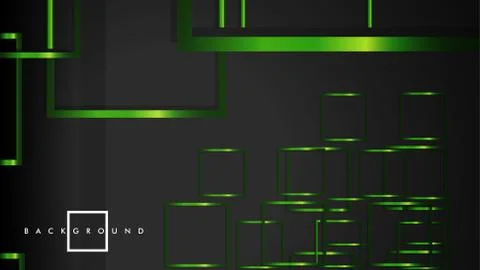 Vector Modern Abstract Squares Backgrounds . with a black and green metal col Stock Illustration