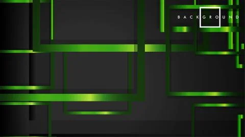 Vector Modern Abstract Squares Backgrounds . with a black and green metal col Stock Illustration