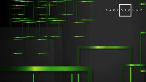 Vector Modern Abstract Squares Backgrounds . with a black and green metal col 스톡 일러스트