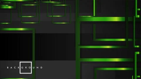Vector Modern Abstract Squares Backgrounds . with a black and green metal col Illustrazione stock
