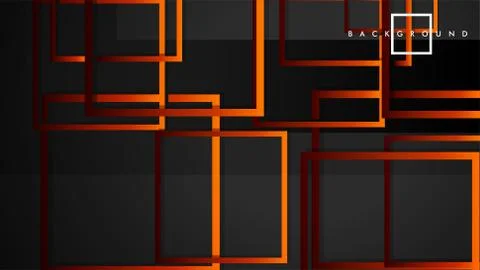 Vector Modern Abstract Squares Backgrounds . with a black red orange gradient Stock Illustration