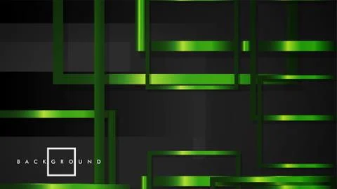Vector Modern Abstract Squares Backgrounds . with a black and green metal col Stock Illustration