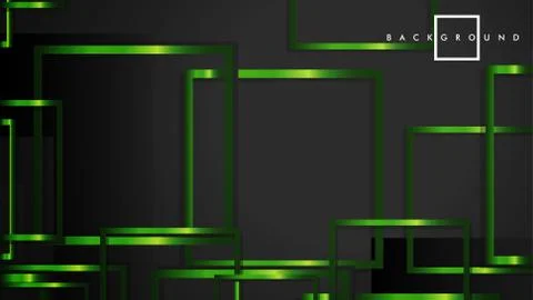 Vector Modern Abstract Squares Backgrounds . with a black and green metal col Illustrazione stock