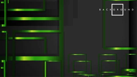 Vector Modern Abstract Squares Backgrounds . with a black and green metal col Stock Illustration