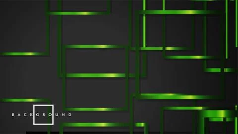 Vector Modern Abstract Squares Backgrounds . with a black and green metal col Illustrazione stock