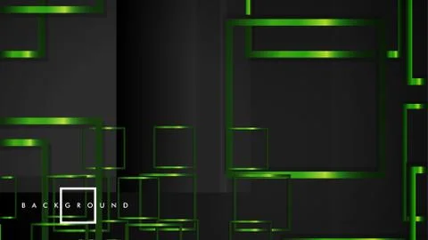 Vector Modern Abstract Squares Backgrounds . with a black and green metal col Illustrazione stock
