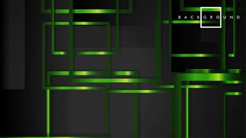 Vector Modern Abstract Squares Backgrounds . with a black and green metal col Stock Illustration