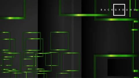 Vector Modern Abstract Squares Backgrounds . with a black and green metal col Illustrazione stock