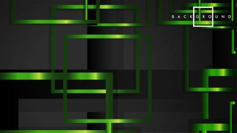 Vector Modern Abstract Squares Backgrounds . with a black and green metal col Stock Illustration