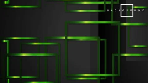 Vector Modern Abstract Squares Backgrounds . with a black and green metal col Stock Illustration