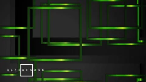 Vector Modern Abstract Squares Backgrounds . with a black and green metal col Stock Illustration