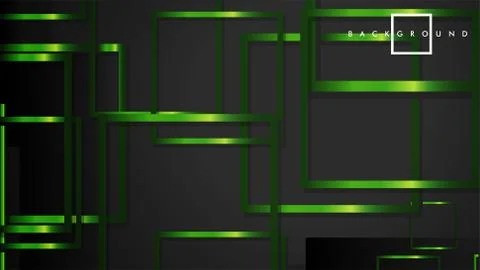 Vector Modern Abstract Squares Backgrounds . with a black and green metal col Stock Illustration