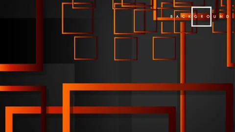 Vector Modern Abstract Squares Backgrounds . with a black red orange gradient Illustrazione stock