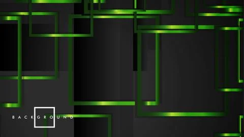 Vector Modern Abstract Squares Backgrounds . with a black and green metal col Illustrazione stock