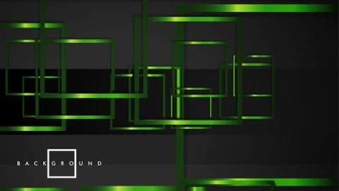 Vector Modern Abstract Squares Backgrounds . with a black and green metal col Stock Illustration