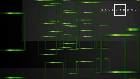 Vector Modern Abstract Squares Backgrounds . with a black and green metal col Illustrazione stock