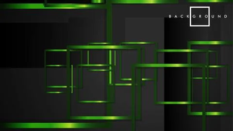 Vector Modern Abstract Squares Backgrounds . with a black and green metal col Illustrazione stock