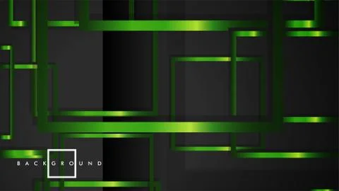 Vector Modern Abstract Squares Backgrounds . with a black and green metal col Stock Illustration