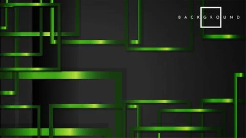 Vector Modern Abstract Squares Backgrounds . with a black and green metal col Illustrazione stock