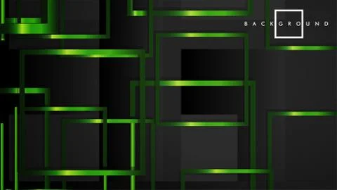 Vector Modern Abstract Squares Backgrounds . with a black and green metal col Stock Illustration